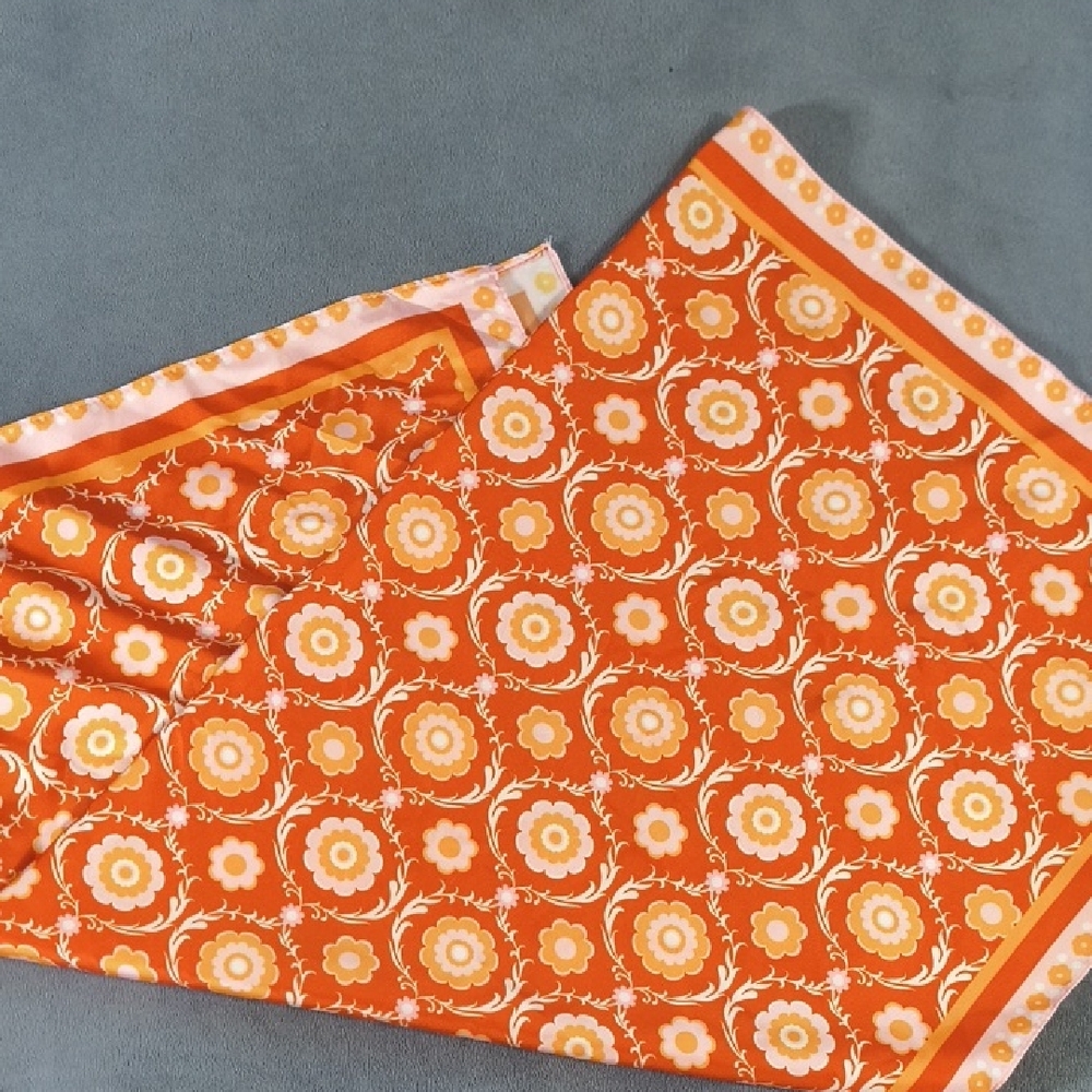 10 Items/$10 Orange Floral Patterned Scarf